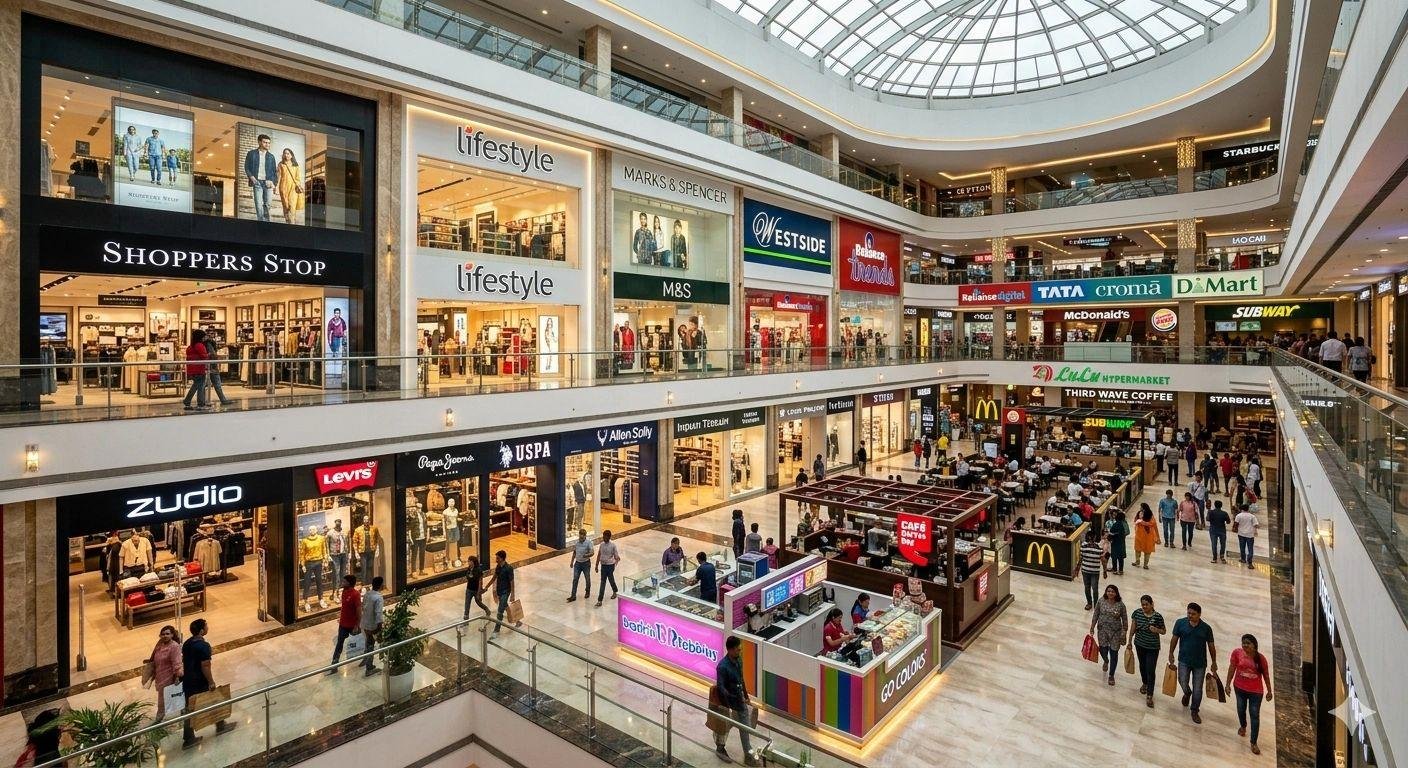 Busy retail shopping centre